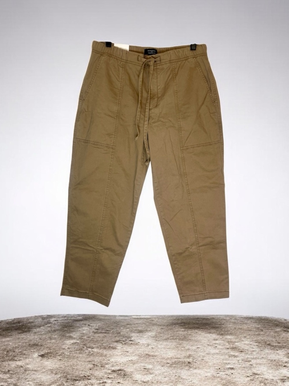 Banana Republic Women’s Cropped Straight Drawstring Pants in Khaki